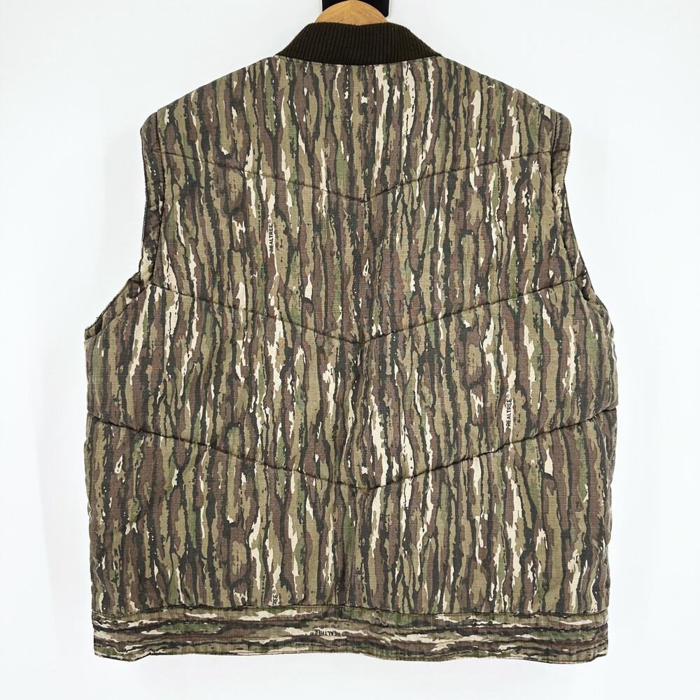 VTG 90s Trophy Club Realtree Camo Puffer Zip Up Vest Mens Large Hunting Outdoors - Picture 3 of 10
